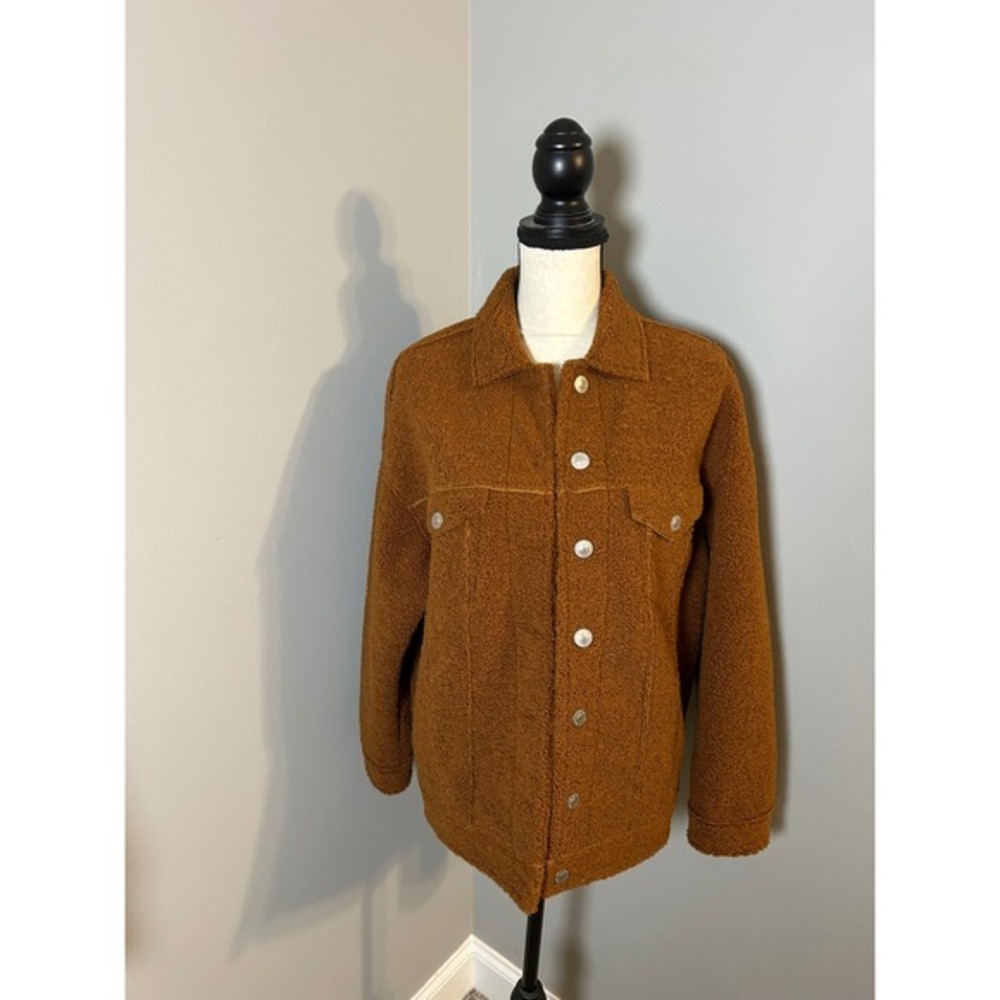 American‎ Eagle Sherpa Lined Trucker Jacket Brown Teddy Fleece